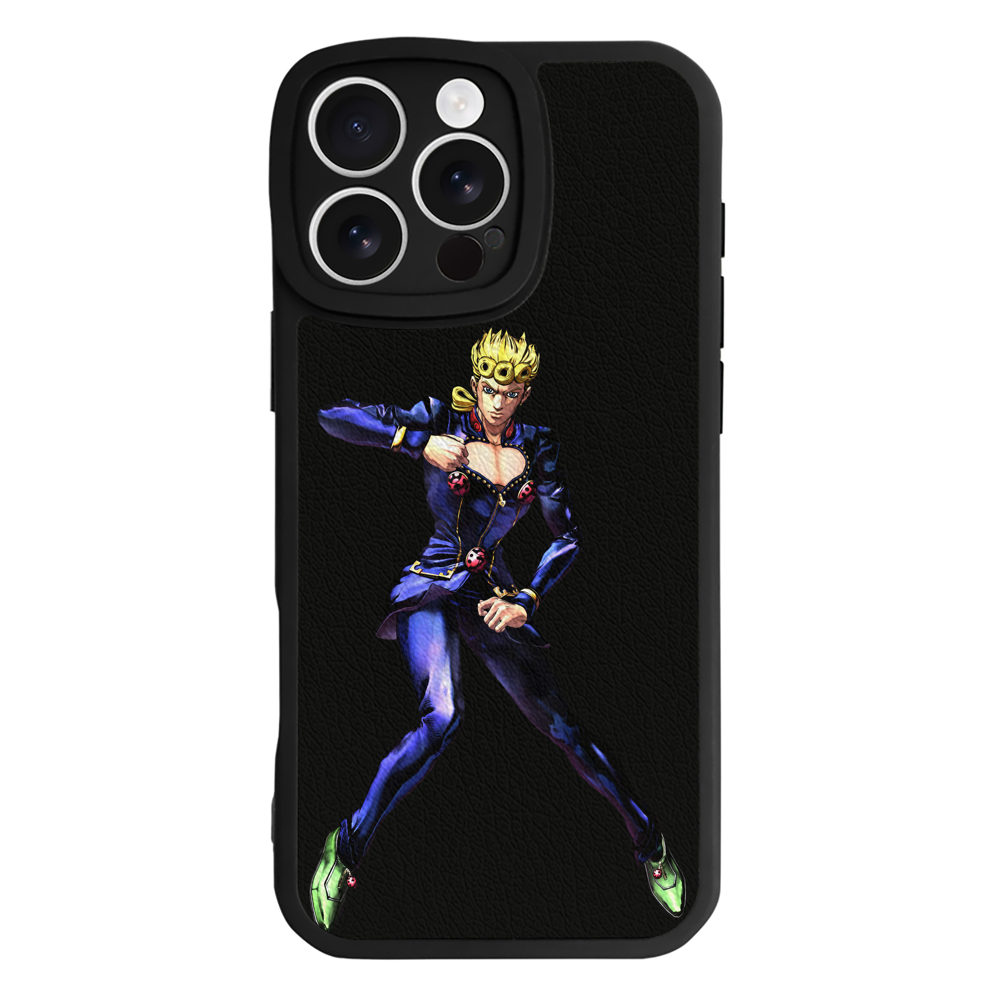 （画像用） ジョジョの奇妙な冒険 ジョルノ?ジョバァーナ JoJo's Bizarre Adventure Giorno Giovanna 【iPhone 16シリーズ対応】シリコンスマホケース（レザー調） 材質：シリコン